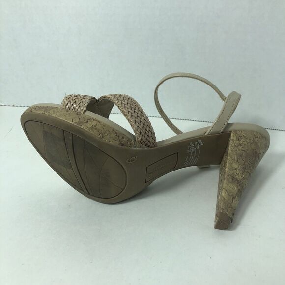 Christian Siriano for Payless Heels Womens Size‎ 6 Beige Ankle Straps Buckle A2 - Picture 11 of 12